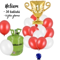 Helium set - helium + pohr + balonky Slavia 21 ks 23 cm