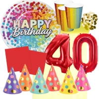 Party set narozeninov 40 let barevn
