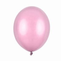 Balónek latexový metalický 30 cm sv.růžová 1 ks